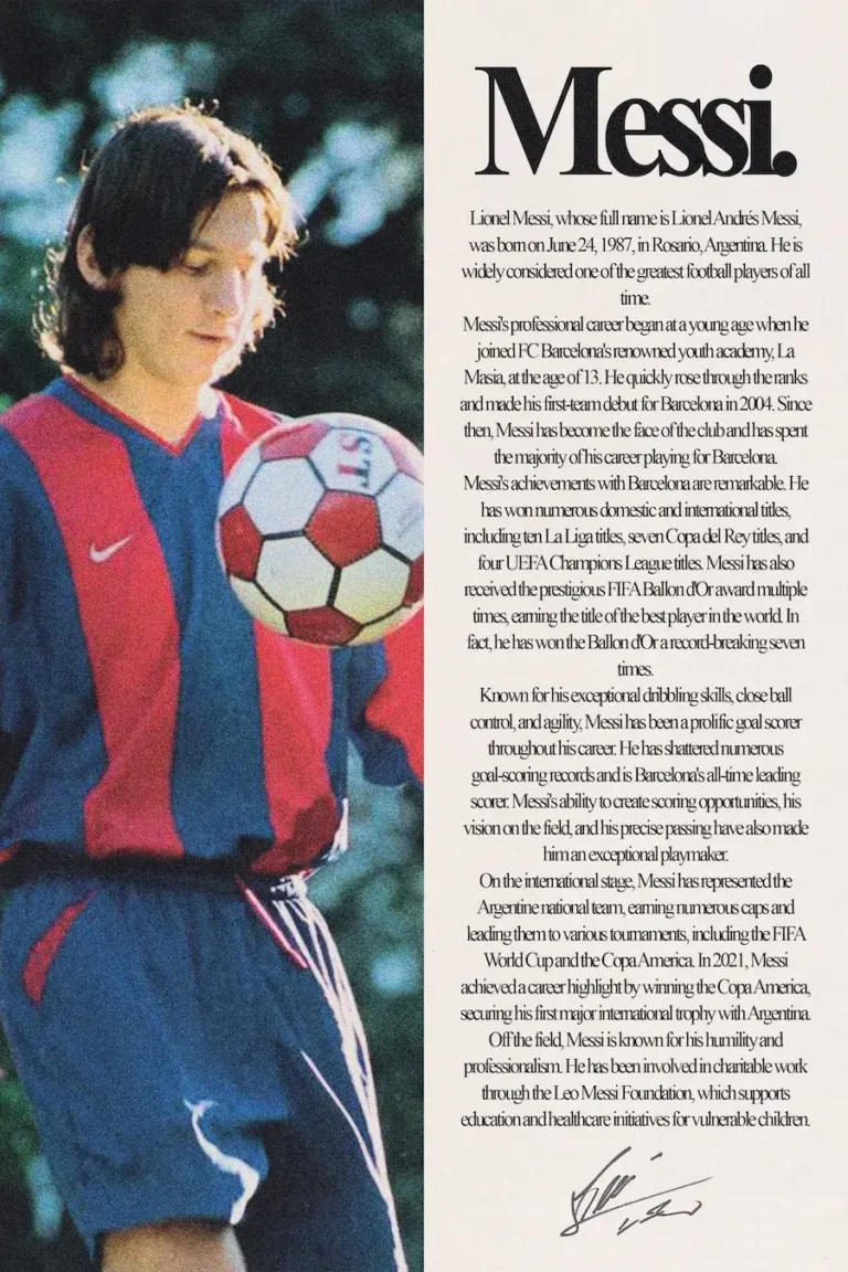 Messi ‘Biography’ Poster