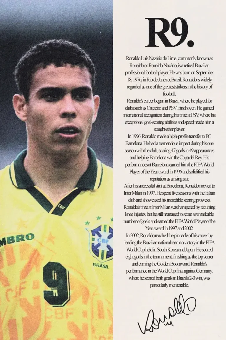 Ronaldo Nazário ‘Biography’ Poster