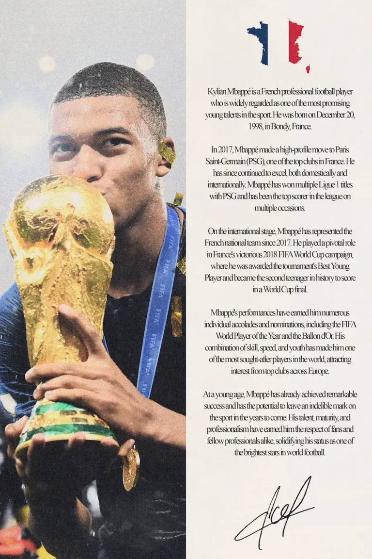Kylian Mbappe ‘Biography’ Poster