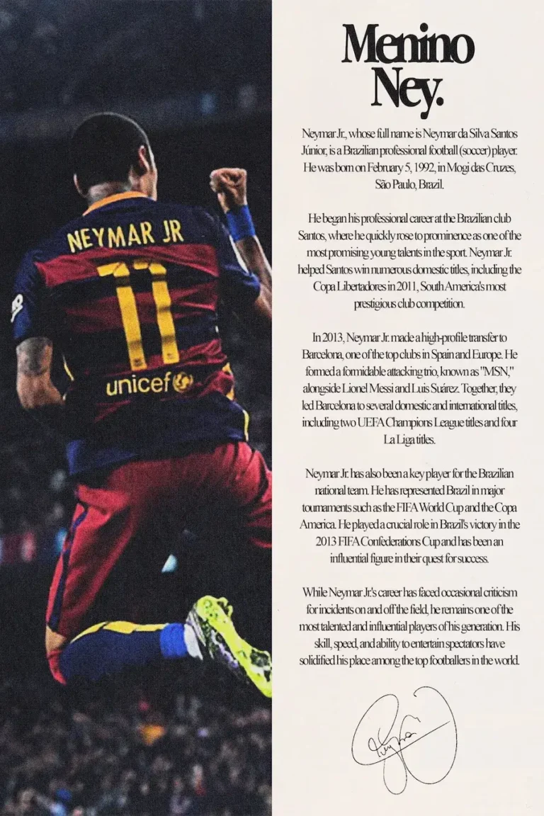 Neymar Jr ‘Biography’ Poster