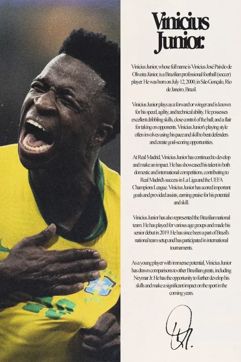 Vinicius Junior ‘Biography’ Poster V2