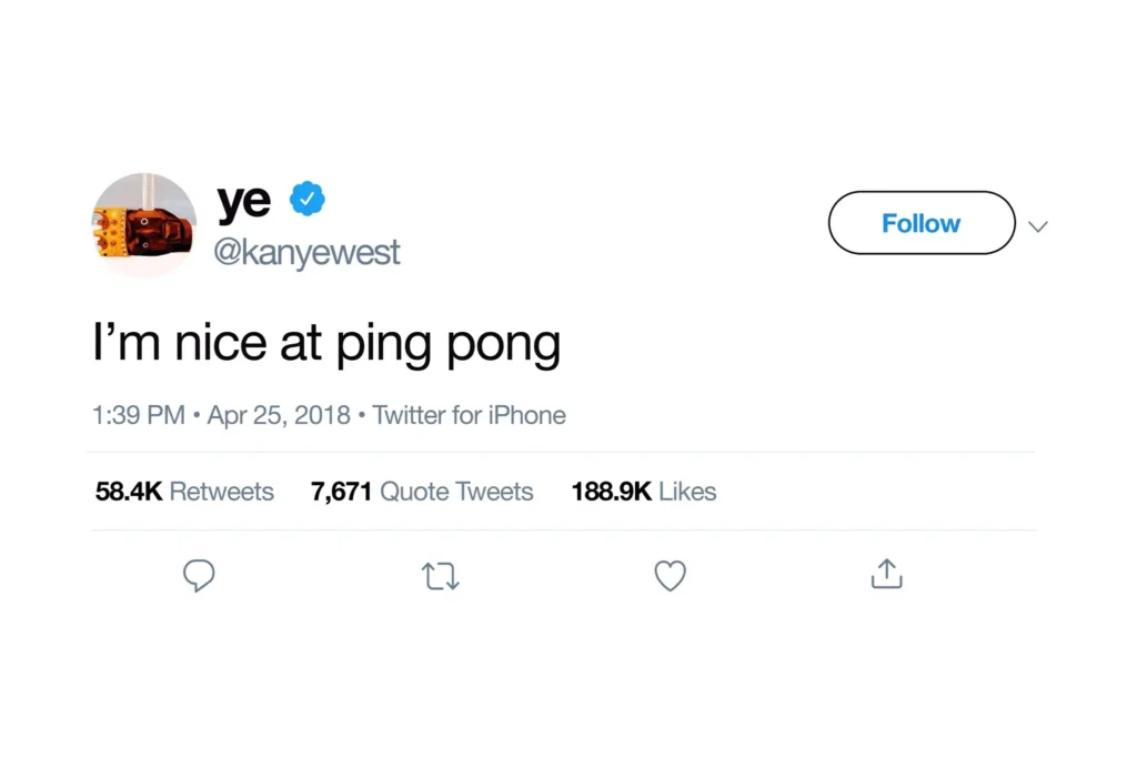 Kanye West 'Ping Pong' Tweet Poster Postertok