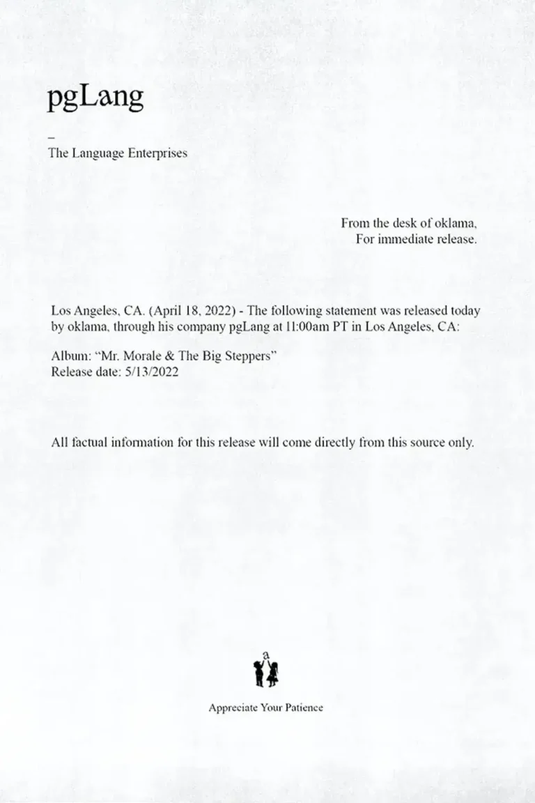 Kendrick Lamar ‘Announcement’ Poster
