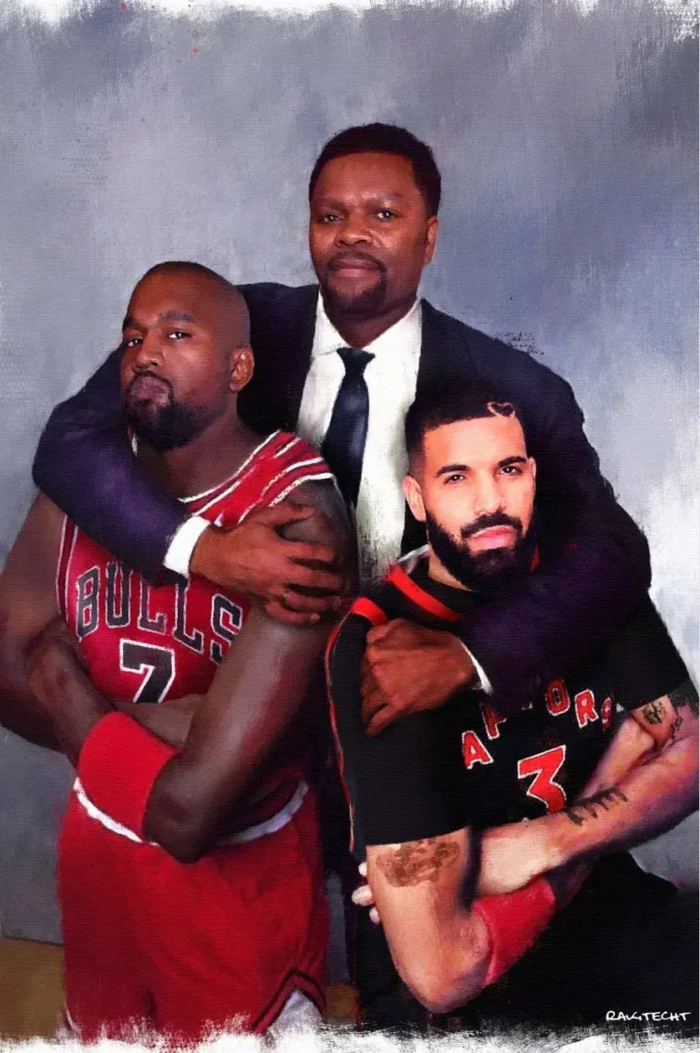 J Prince x Kanye West x Drake ‘FREE LARRY’ Painting Poster