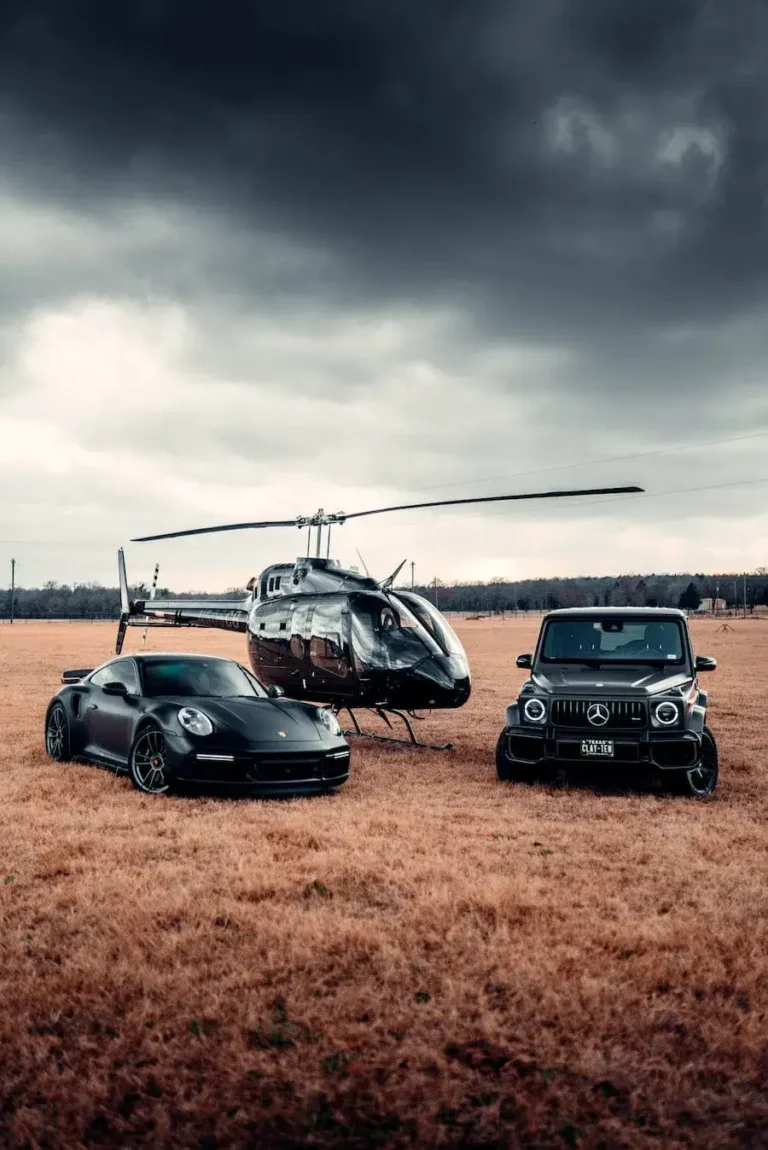 Porsche 911 Turbo S X G Wagon X Helicopter ‘All Black Everything’ Poster