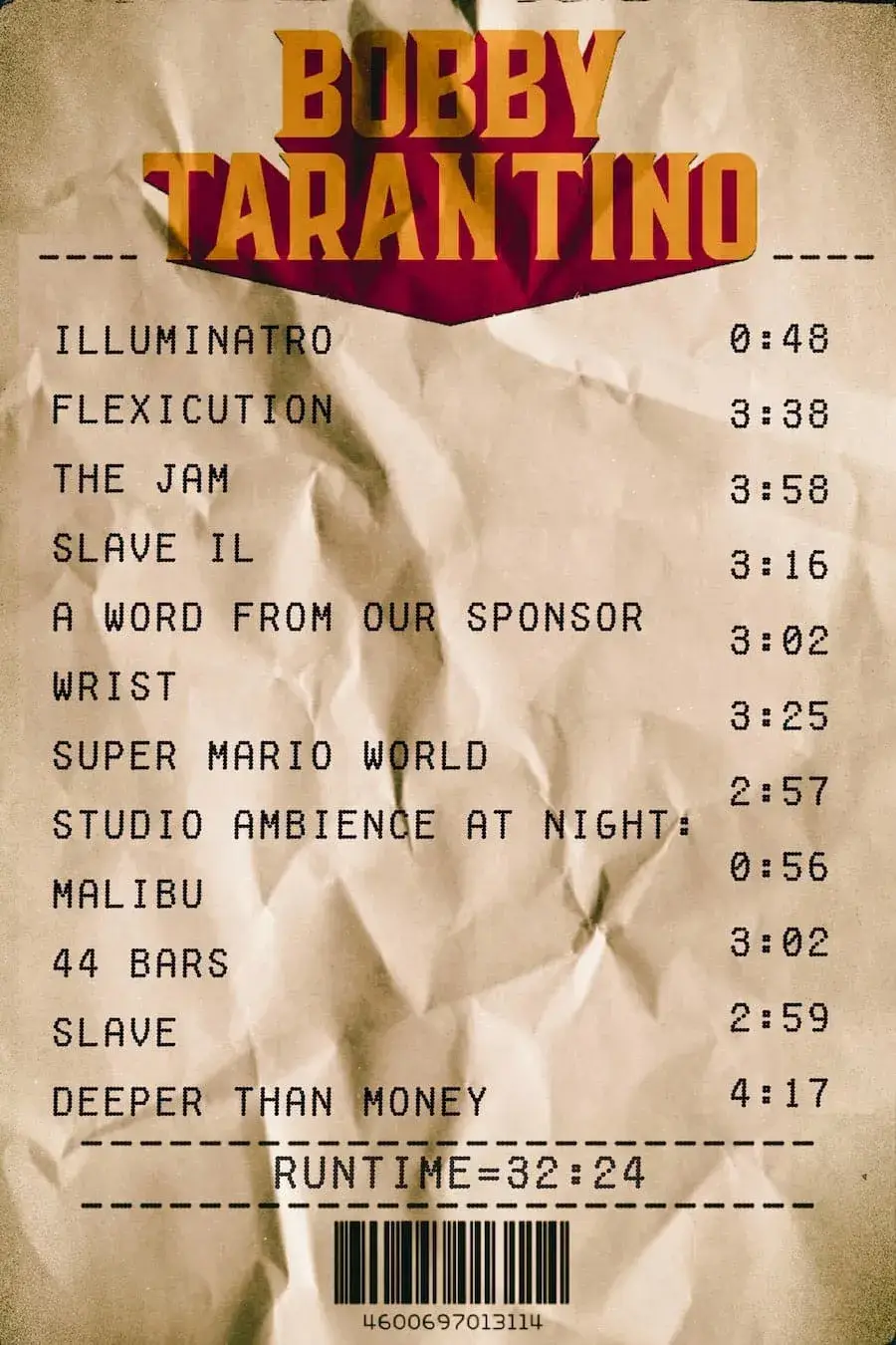 Logic ‘Bobby Tarantino’ Receipt Poster