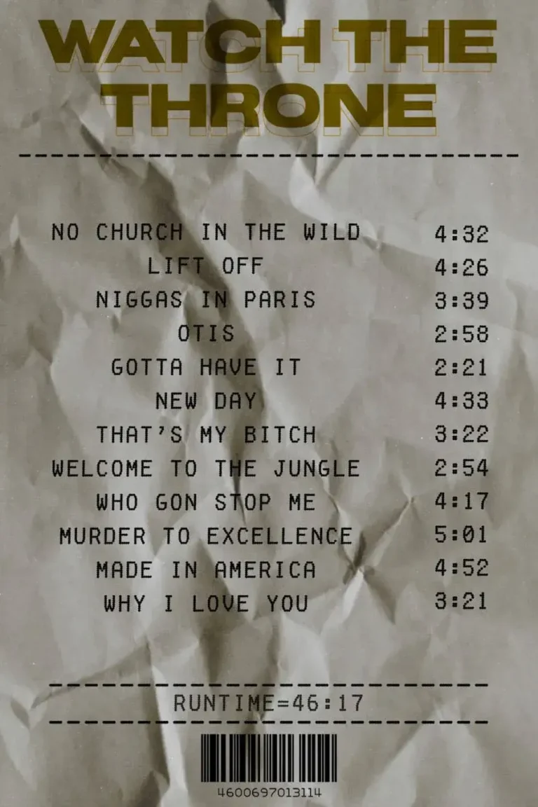 Jay-Z x Kanye West ‘Watch The Throne’ Receipt Poster
